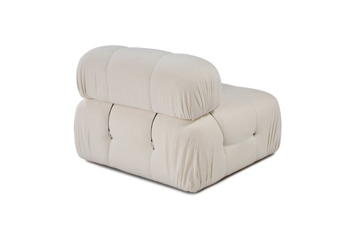 Atelier Del Sofa Sofá de 1 Plaza Bubble O1 Beige, Estructura Madera de Haya, Tejido Poliéster, Comodidad y Diseño Elegante